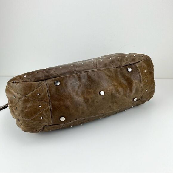 ABRO Hobo Taupe Leather Handbag Made in Italy - Picture 6 of 13